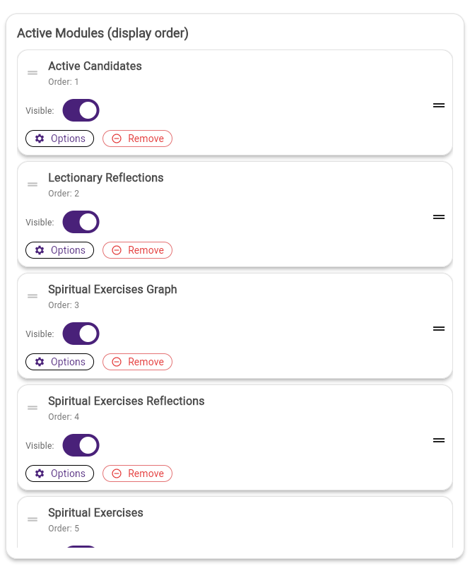 Configure module sequences