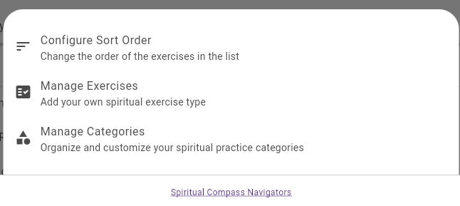 Spiritual Exercises Customization